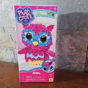 Owl - Blue and Pink Fabric Plush Craft